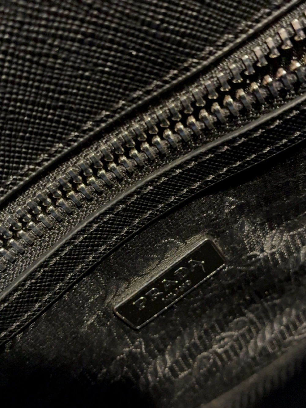 Prada Black Saffiano Leather Satchel with Logo Strap - Picture 4 of 7